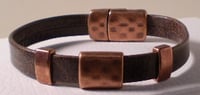 Copper and Brown Men's Leather Bracelet