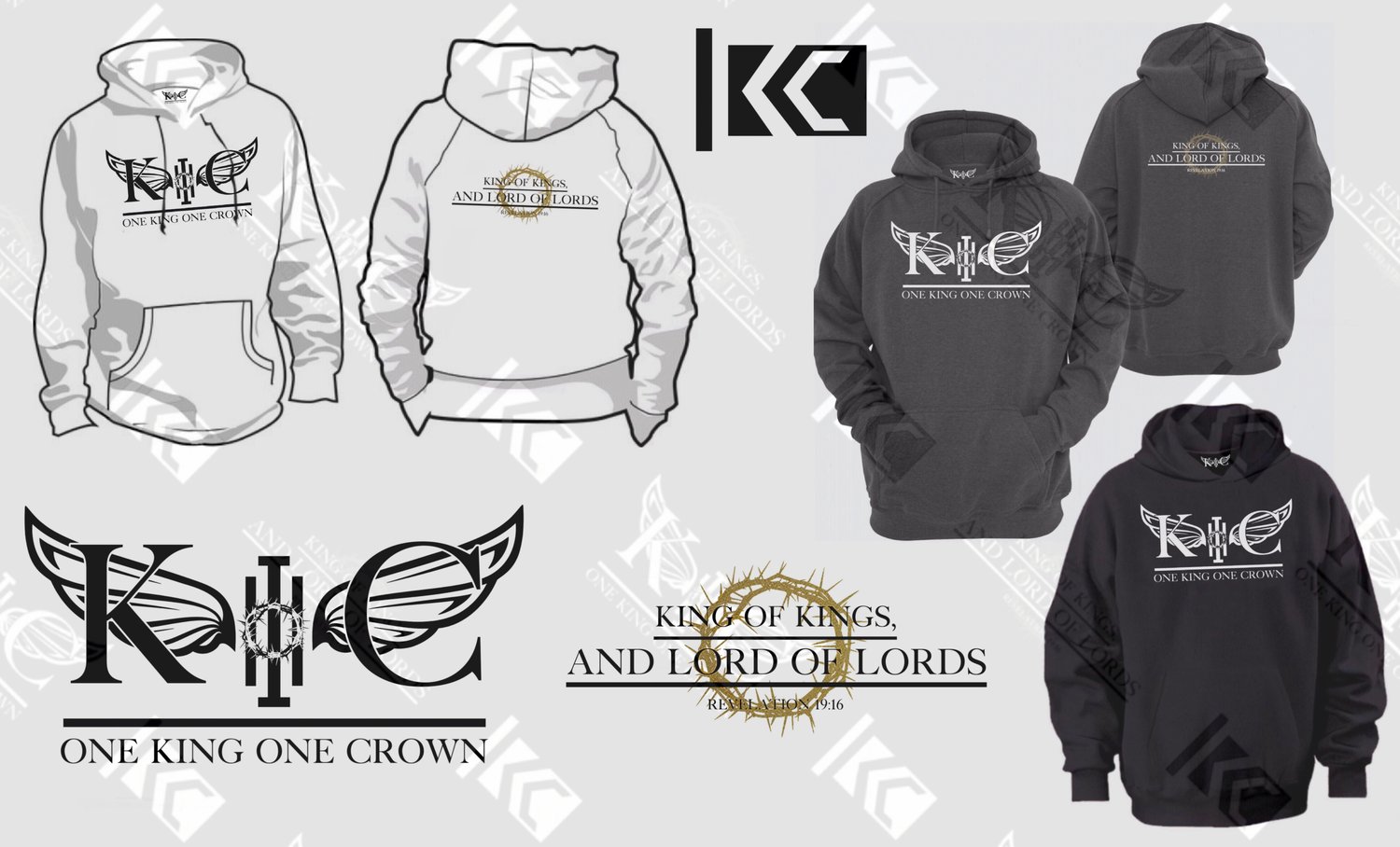 Image of Plus Sizes OneKing OneCrown & King of Kings, and Lord of Lords Hoodie