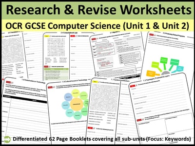 Image of OCR GCSE Computer Science Unit 1 and Unit 2 “Research and Revise” Work Books