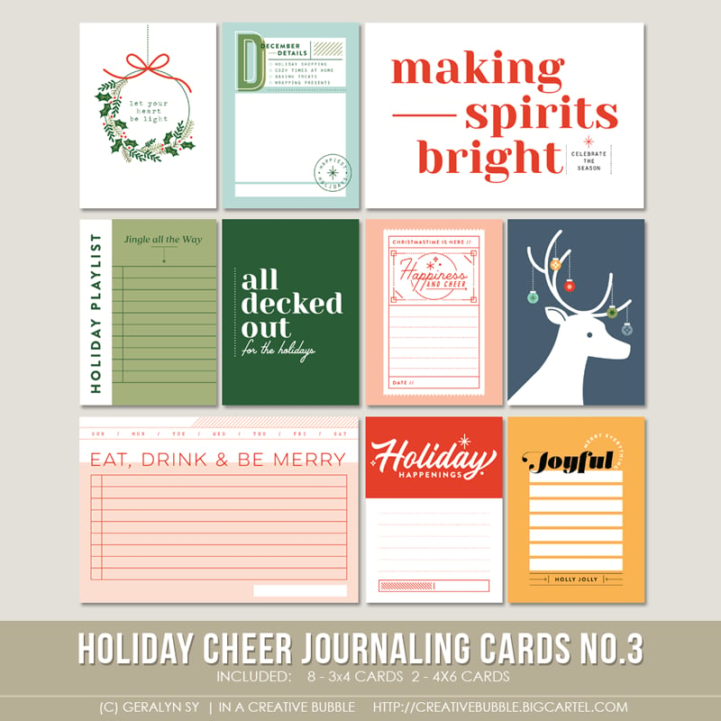 Image of Holiday Cheer Journaling Cards No.3 (Digital)