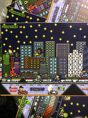 Image of Retro-City, Night Sky - Waterproof Bumper Sticker