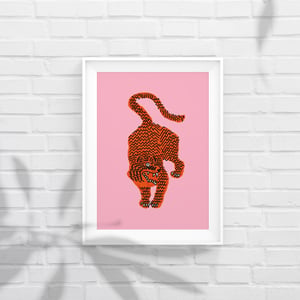 Image of Tiger soft pink - A3 print