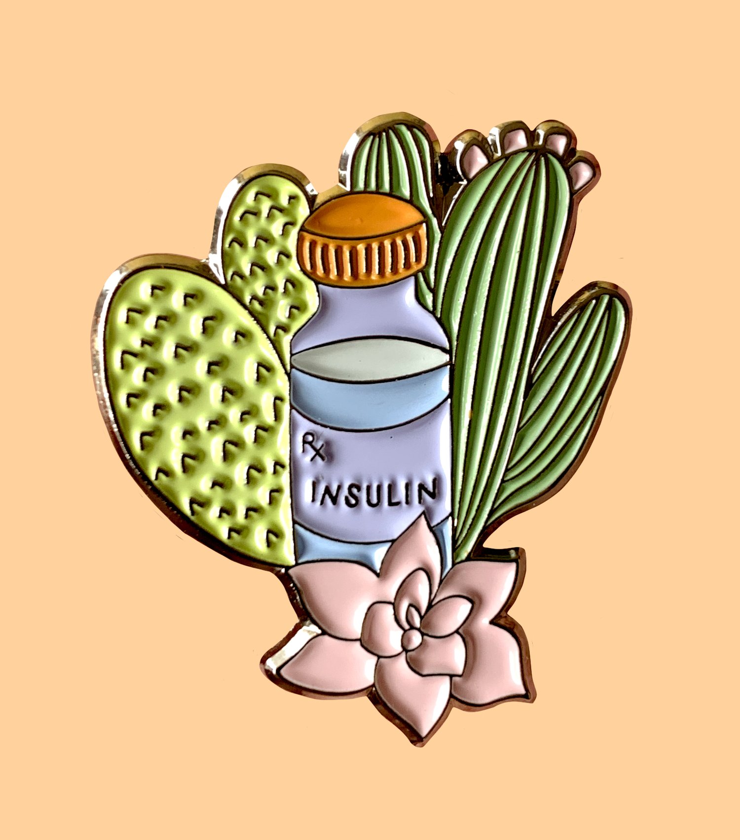 Image of The Diabetic Cactus Pin