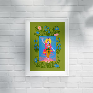 Image of KRISHNA pink or green - A3 print