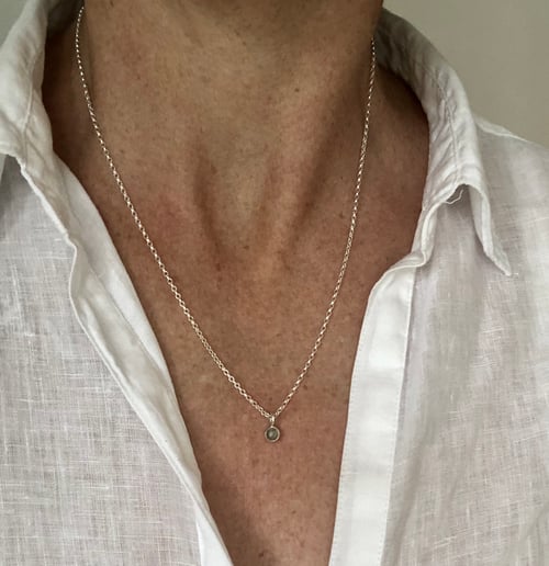 Image of Grey diamond solitaire necklace