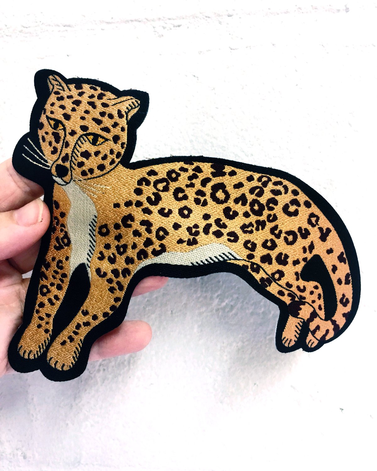 Reclining Leopard Iron on Patch