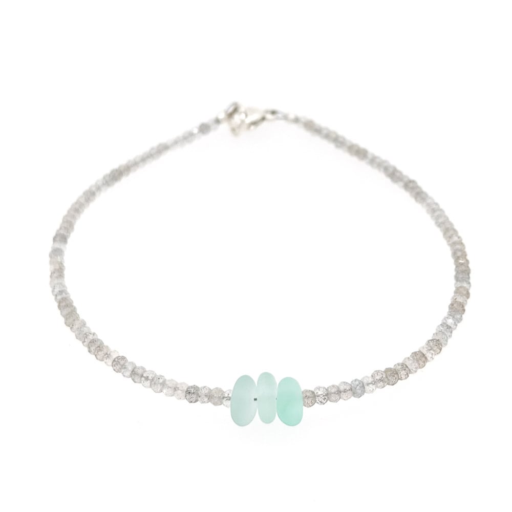 Image of Toyohara Bracelet - Genuine Sea Glass Labradorite