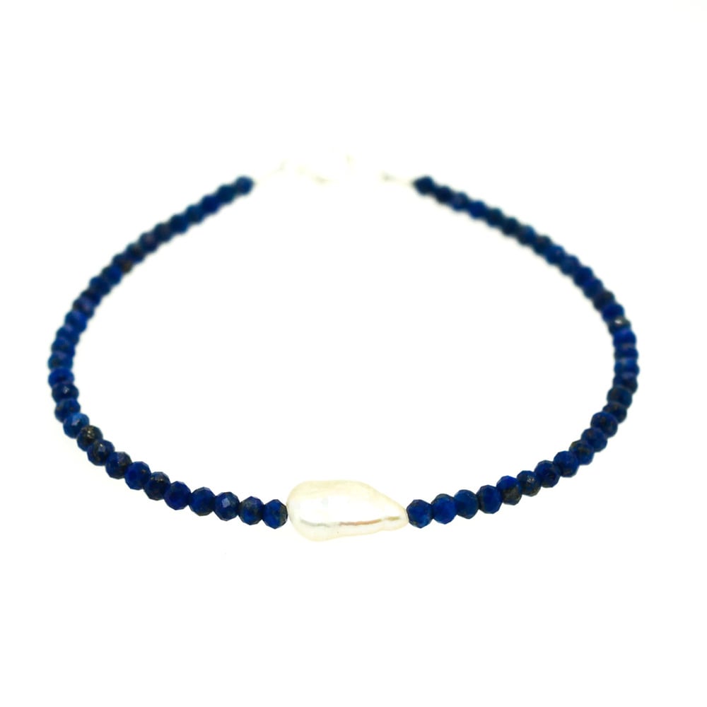 Image of Firenze Bracelet - Lapis Lazuli Cultured Freshwater Pearl