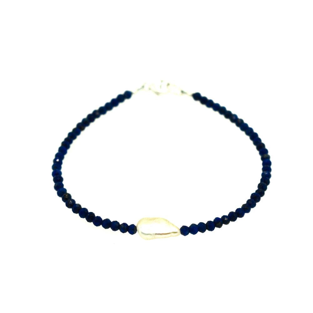 Image of Firenze Bracelet - Lapis Lazuli Cultured Freshwater Pearl