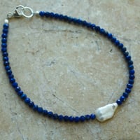 Image 3 of Firenze Bracelet - Lapis Lazuli Cultured Freshwater Pearl