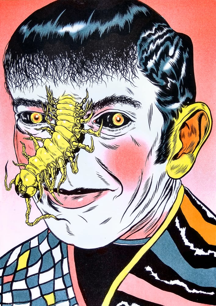 Image of "Centipede Nose" Riso Print (Four Colours)