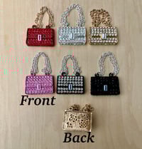 Alloy/Rhinestone Purse With Double Chain