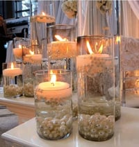 Image 1 of Cylinder glass vase for floating candle  in 3 sizes 