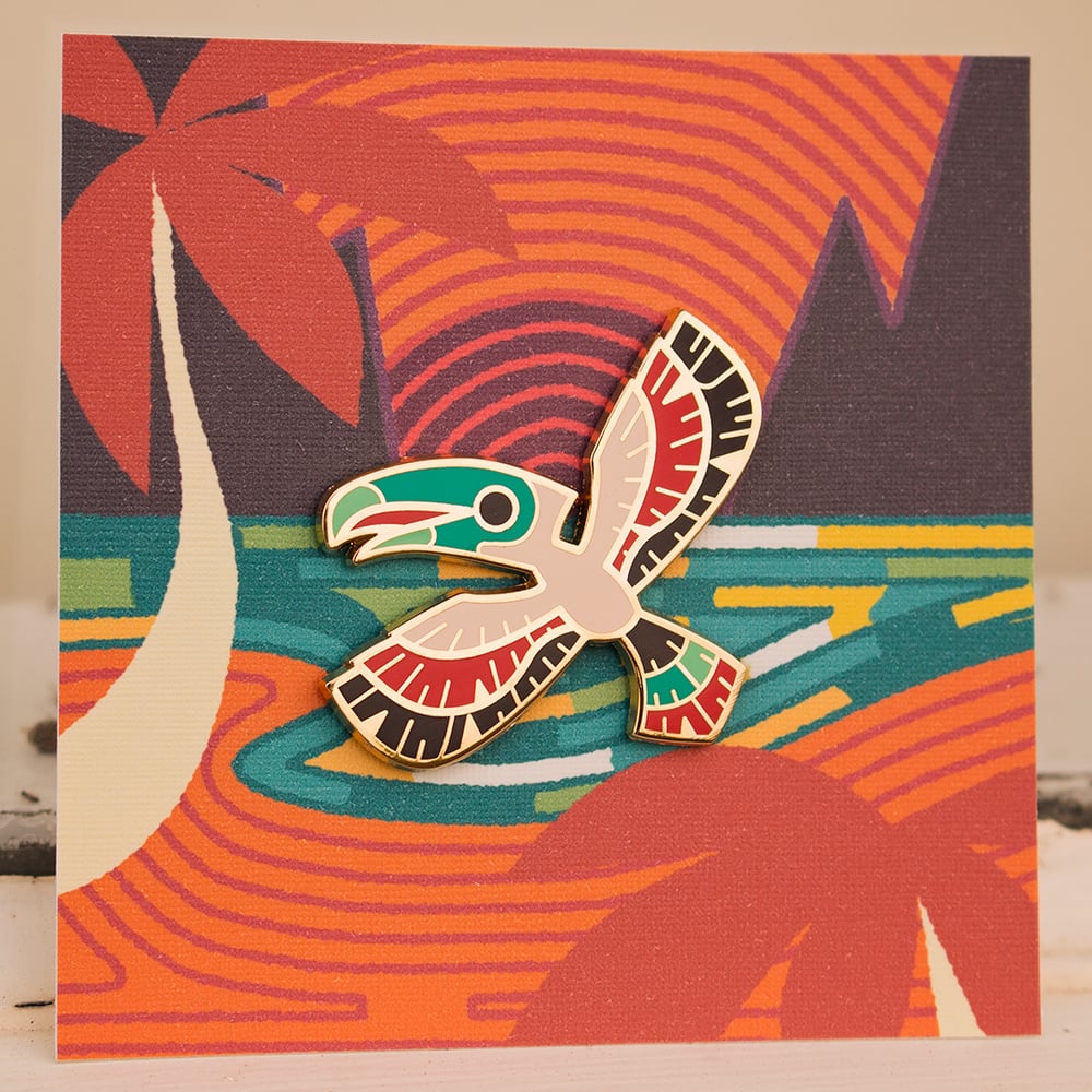 Image of Sundown Toucan Enamel Pin