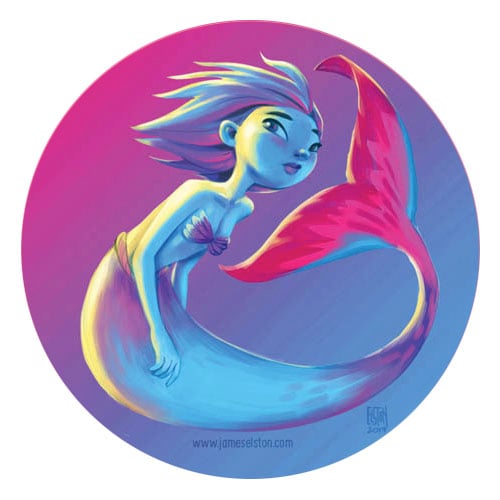 Image of 3" blue Mermaid sticker