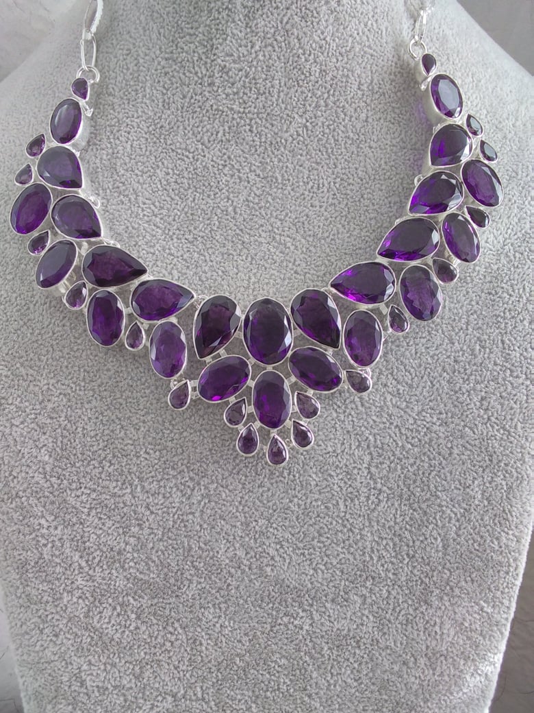 Image of FACETED AFRICAN AMETHYST NECKLACE