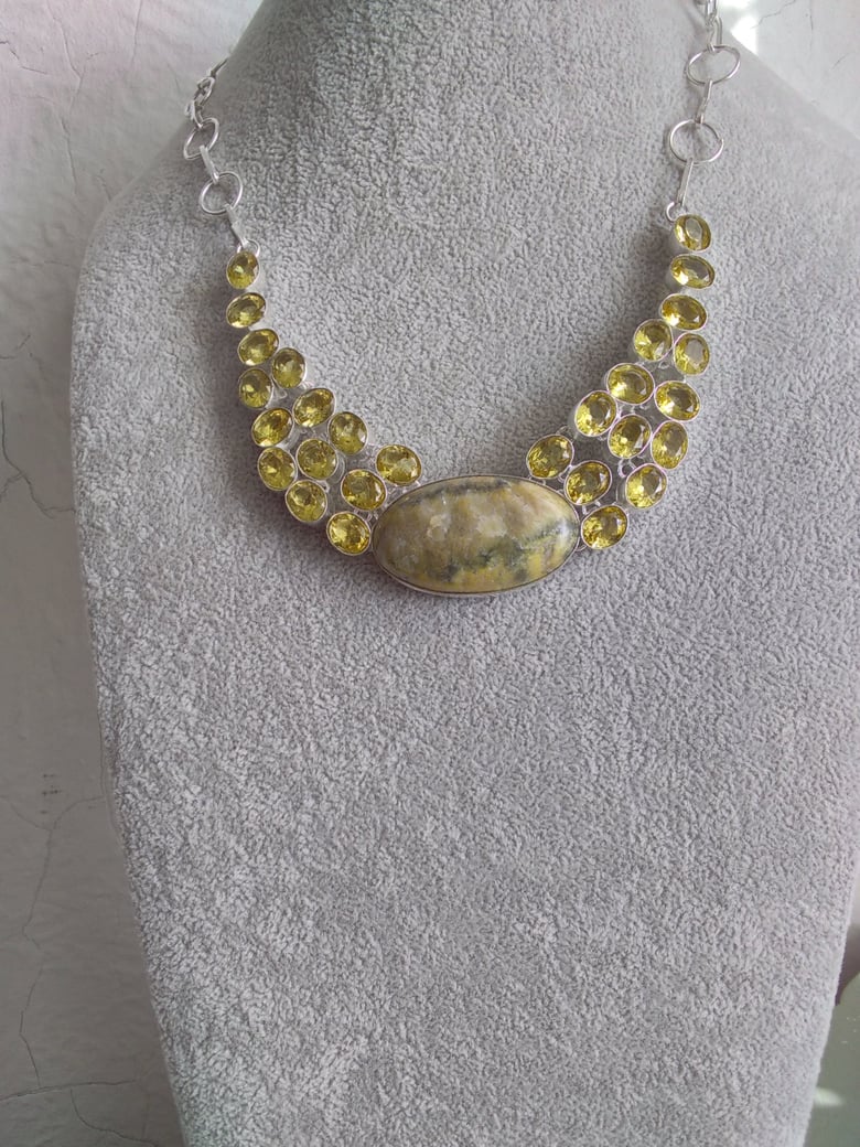 Image of BUMBLE BEE JASPER AND CITRINE NECKLACE