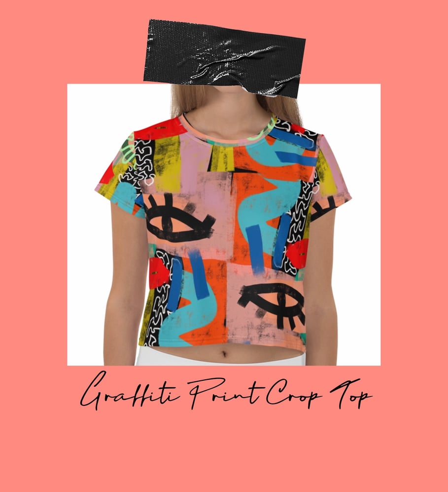 Image of Graffiti Print Crop Top