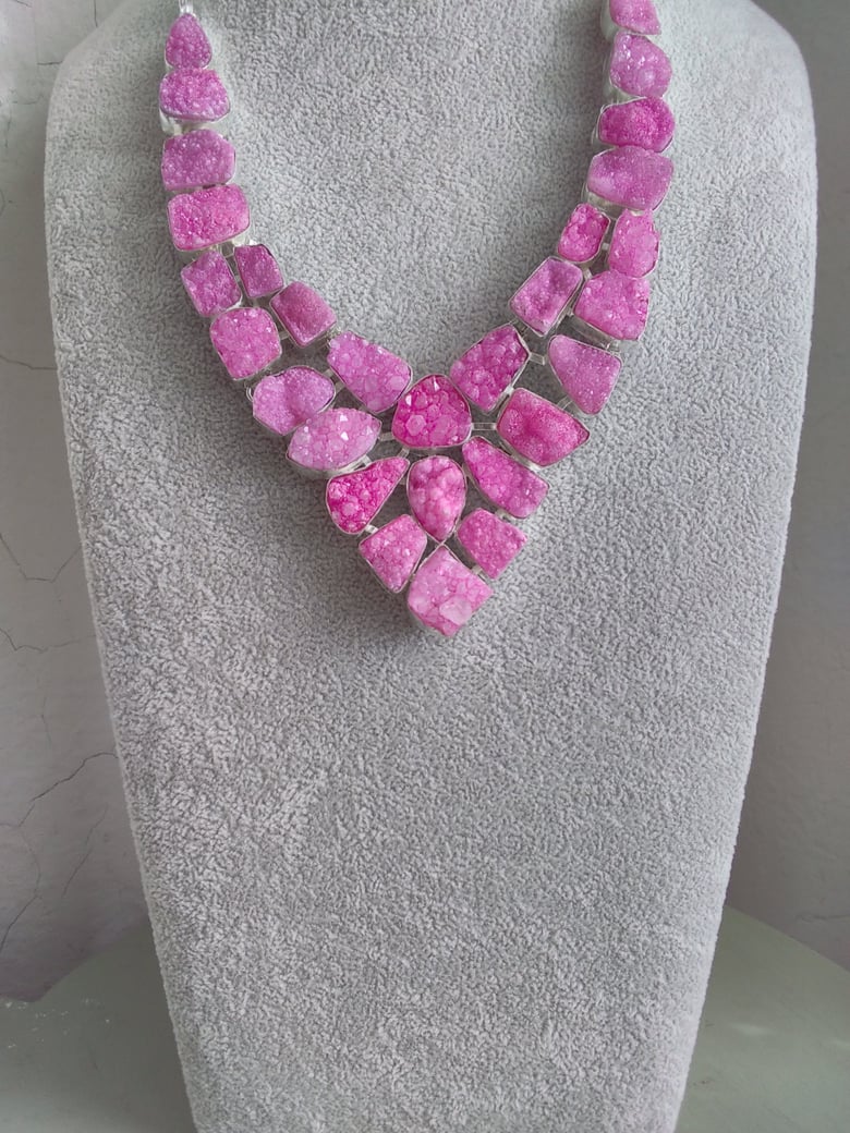 Image of PINK TITANIUM DRUZY NECKLACE