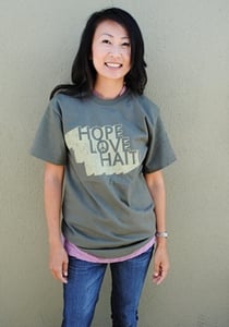 Image of Hope Love Haiti Adult Unisex Tee (Army Green)