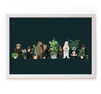 Image 1 of Bears and Plants on Green