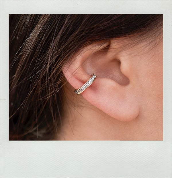 Image of Ear cuff singolo con zirconi 