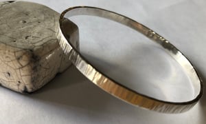 Handmade 4mm wide 925 Silver Bangle-Sizes Sm, Med, Large and XL