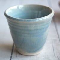 Image 3 of Blue Crackle Match Striker Cup, Handcrafted Stoneware Shot Glass, Made in USA