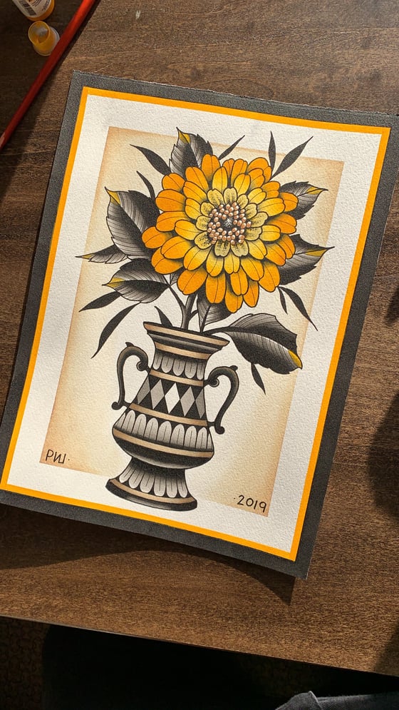 Image of Golden Flower Print