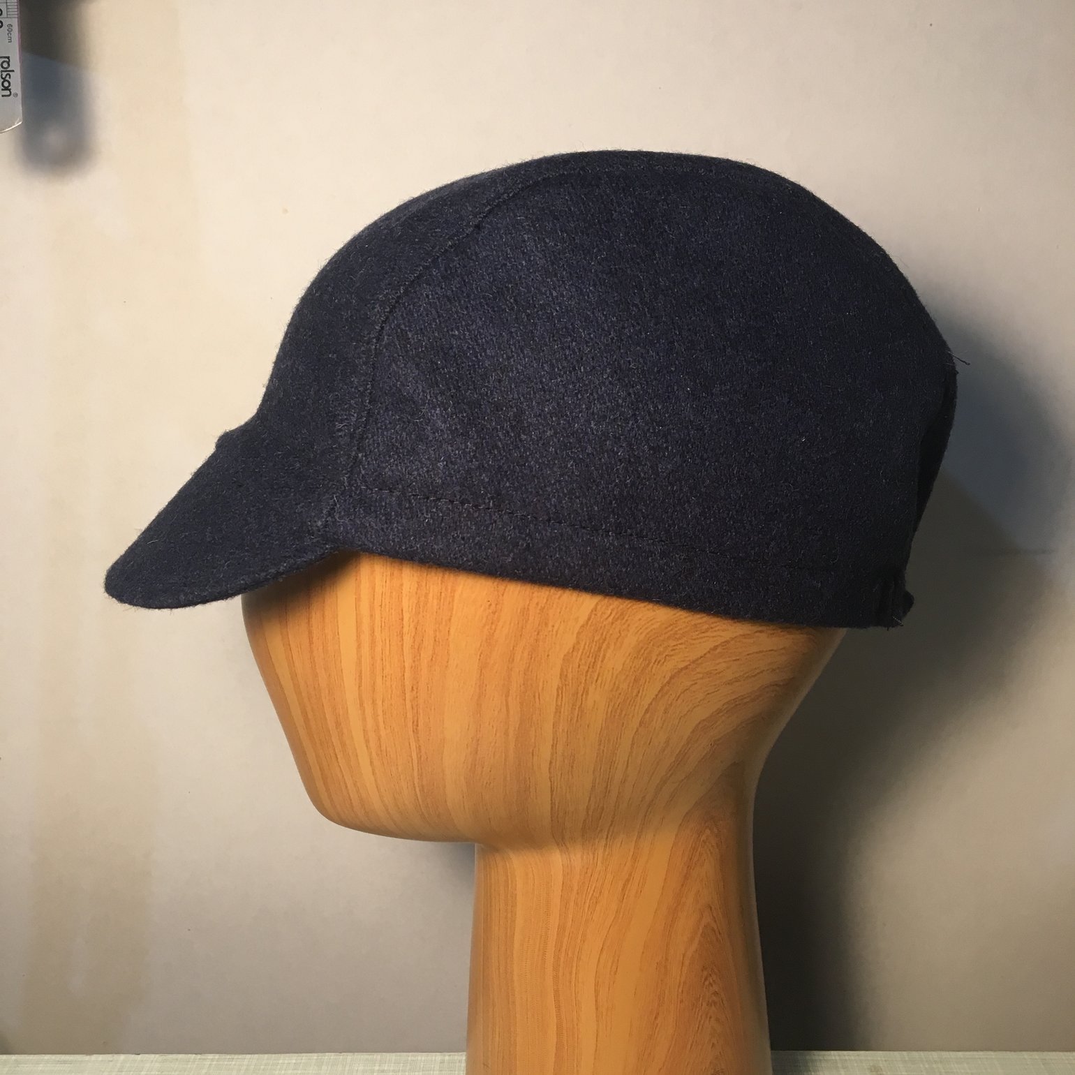 Wool tweed cycling cap navy Johnson Stitchworks
