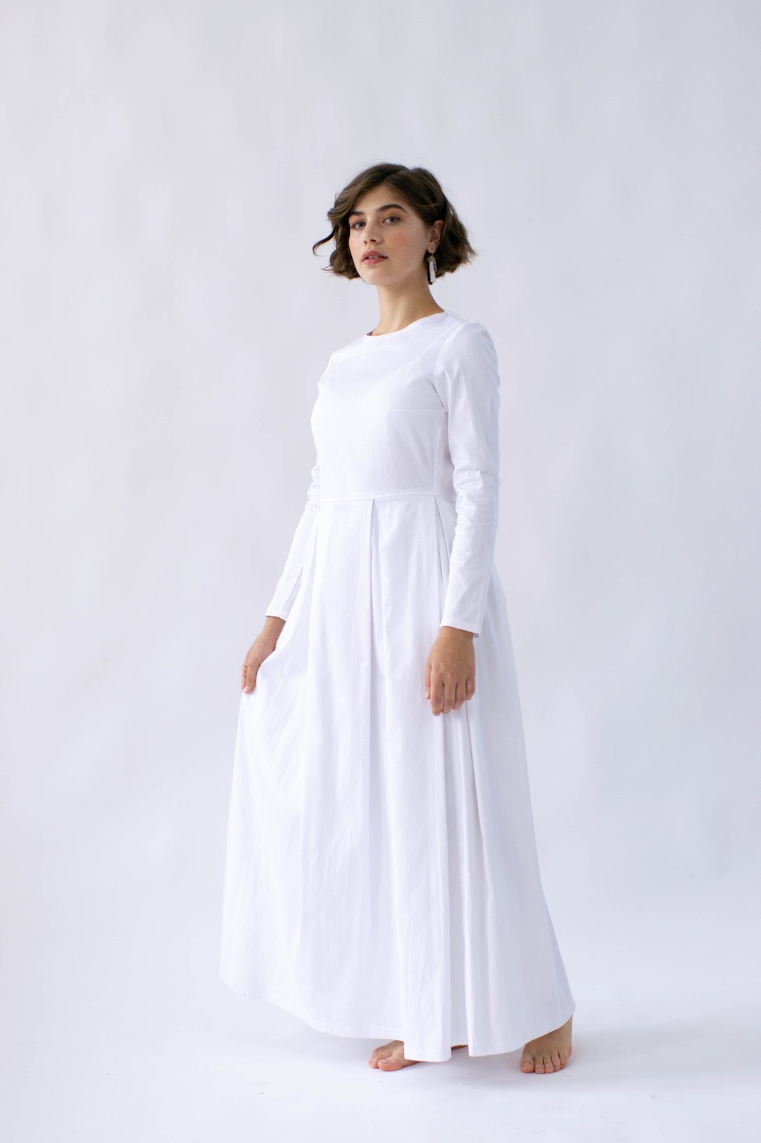 white iris dress