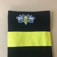 Image 4 of Bee's Knees Compression High Running Socks in Yellow + Black 