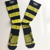 Bee's Knees Compression High Running Socks in Yellow + Black 