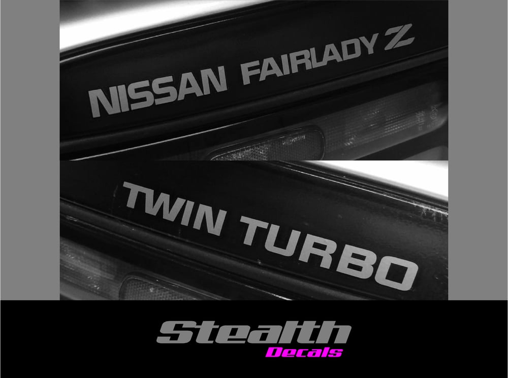Image of Nissan Fairlady Z Twin turbo replacement rear stickers/ decals Premium Quality