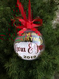 Image 2 of Personalised Christmas Ornament Bauble (Shatterproof plastic) 8cm