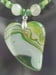 Image of GREEN STRIPED AGATE HEART PENDANT SET