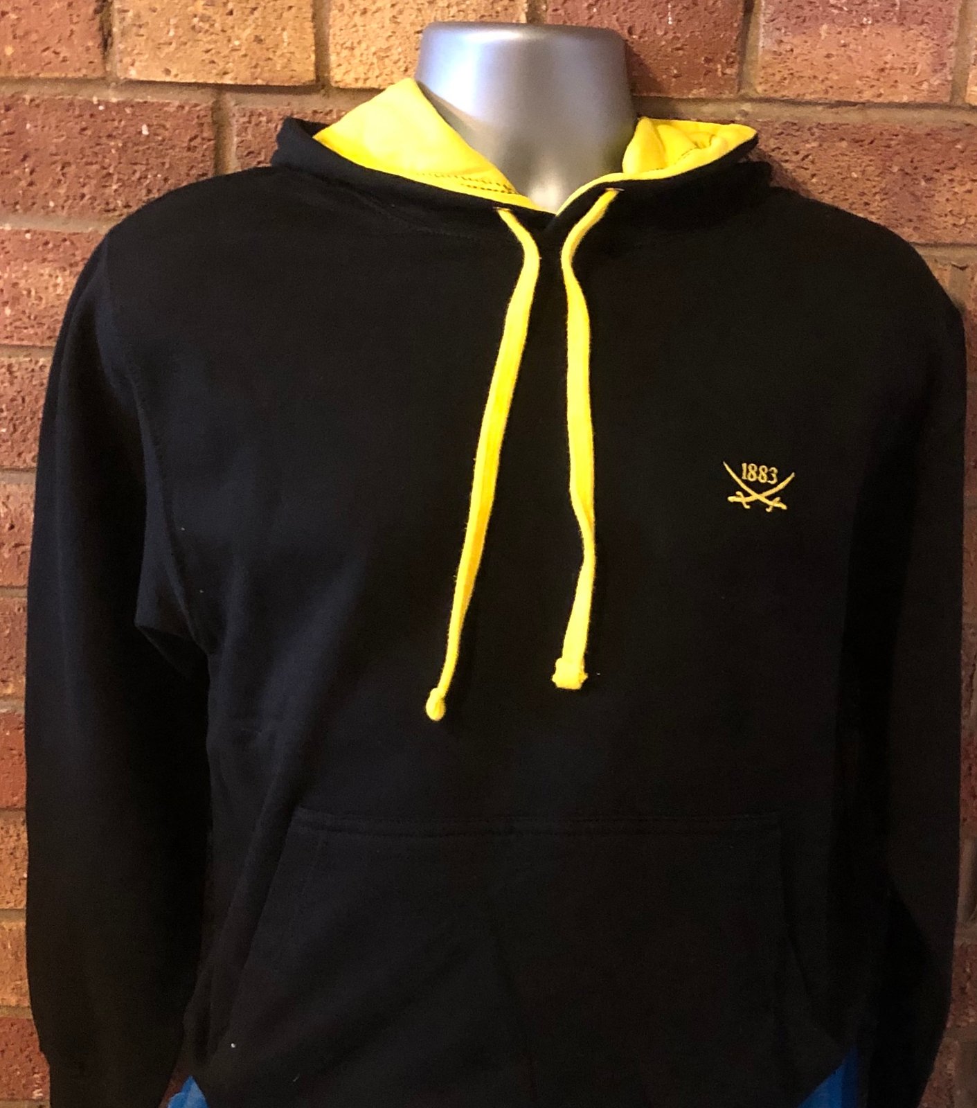 black and yellow polo hoodie