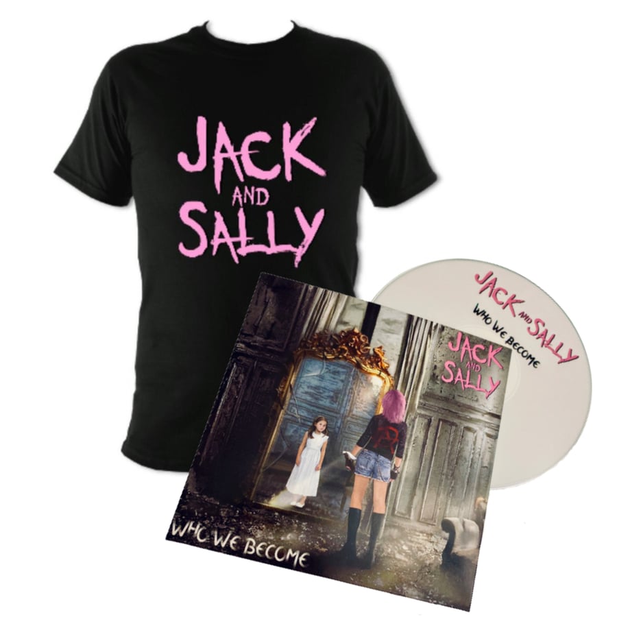 Image of Jack and Sally Unisex T-Shirt and "Who We Become" CD Bundle
