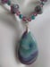 Image of GREEN & PURPLE AGATE PENDANT NECKLACE SET