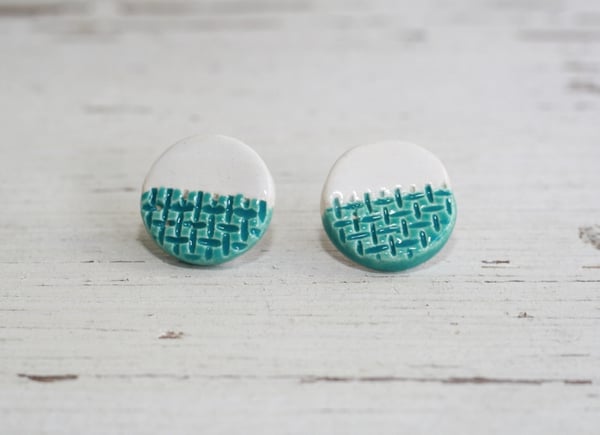 Image of Turquoise Kitsch Texture Earring