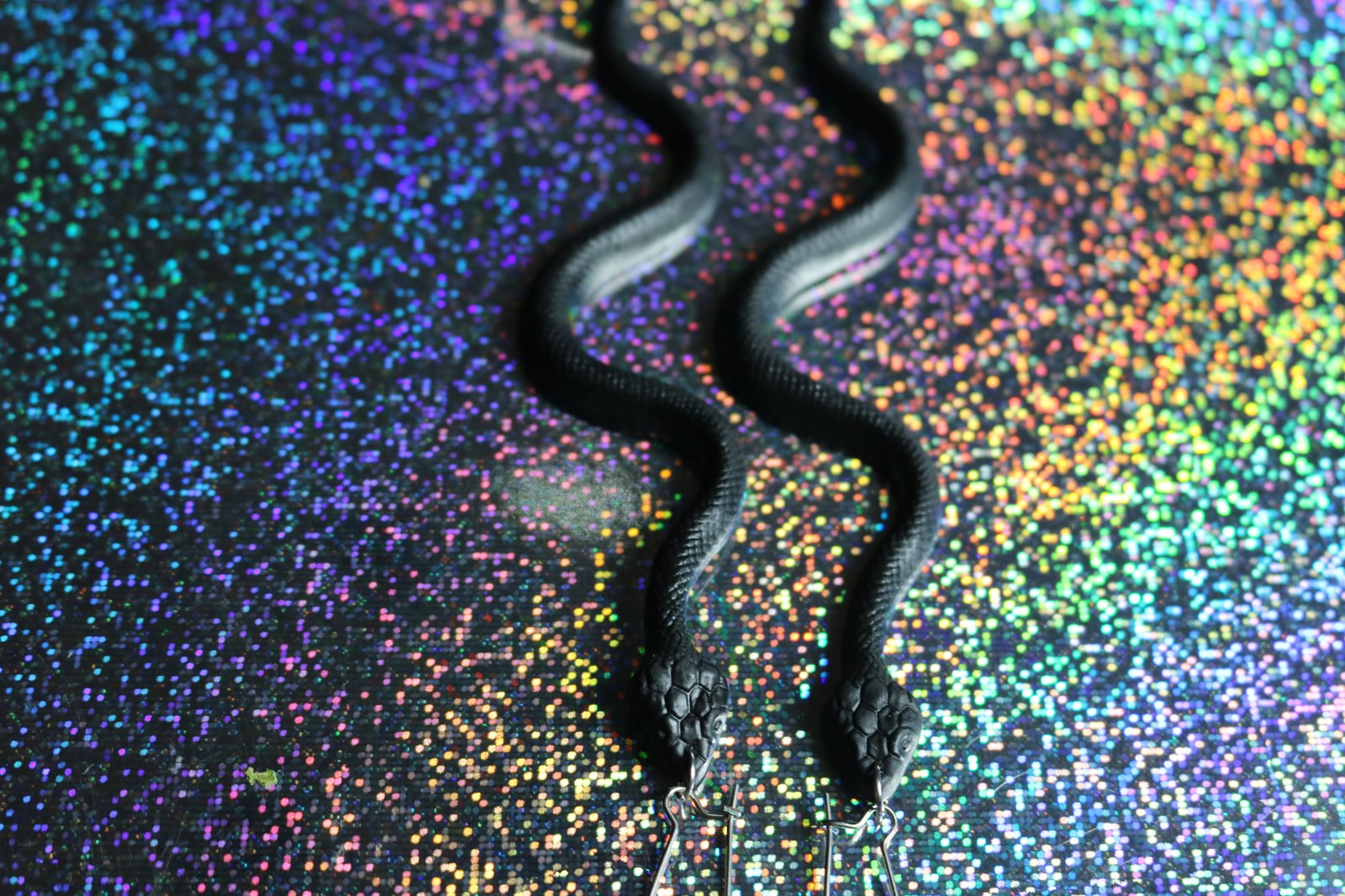 black snake earrings