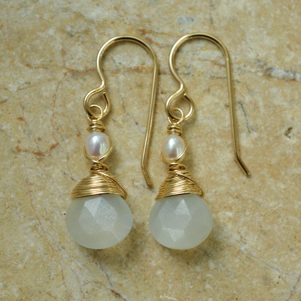 Image of Kea White Moonstone Earrings