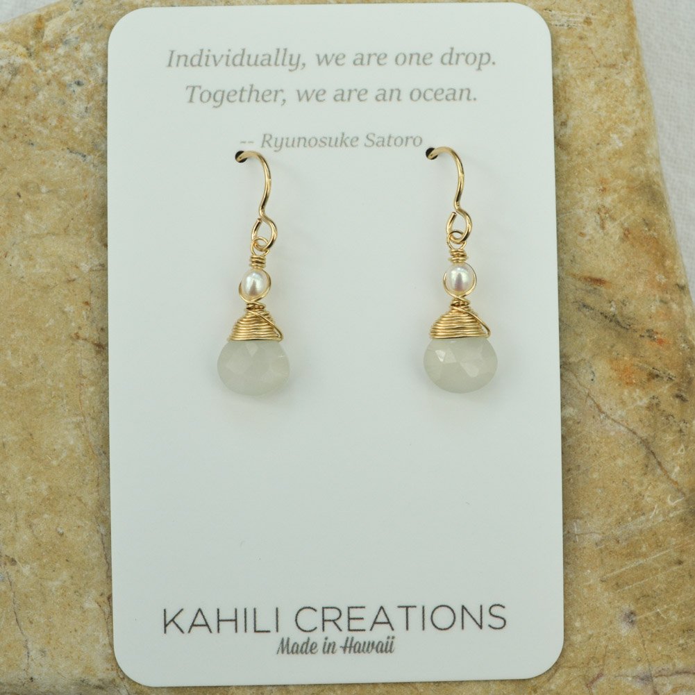 Image of Kea White Moonstone Earrings