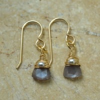 Image 4 of Moku Brown Moonstone Earrings