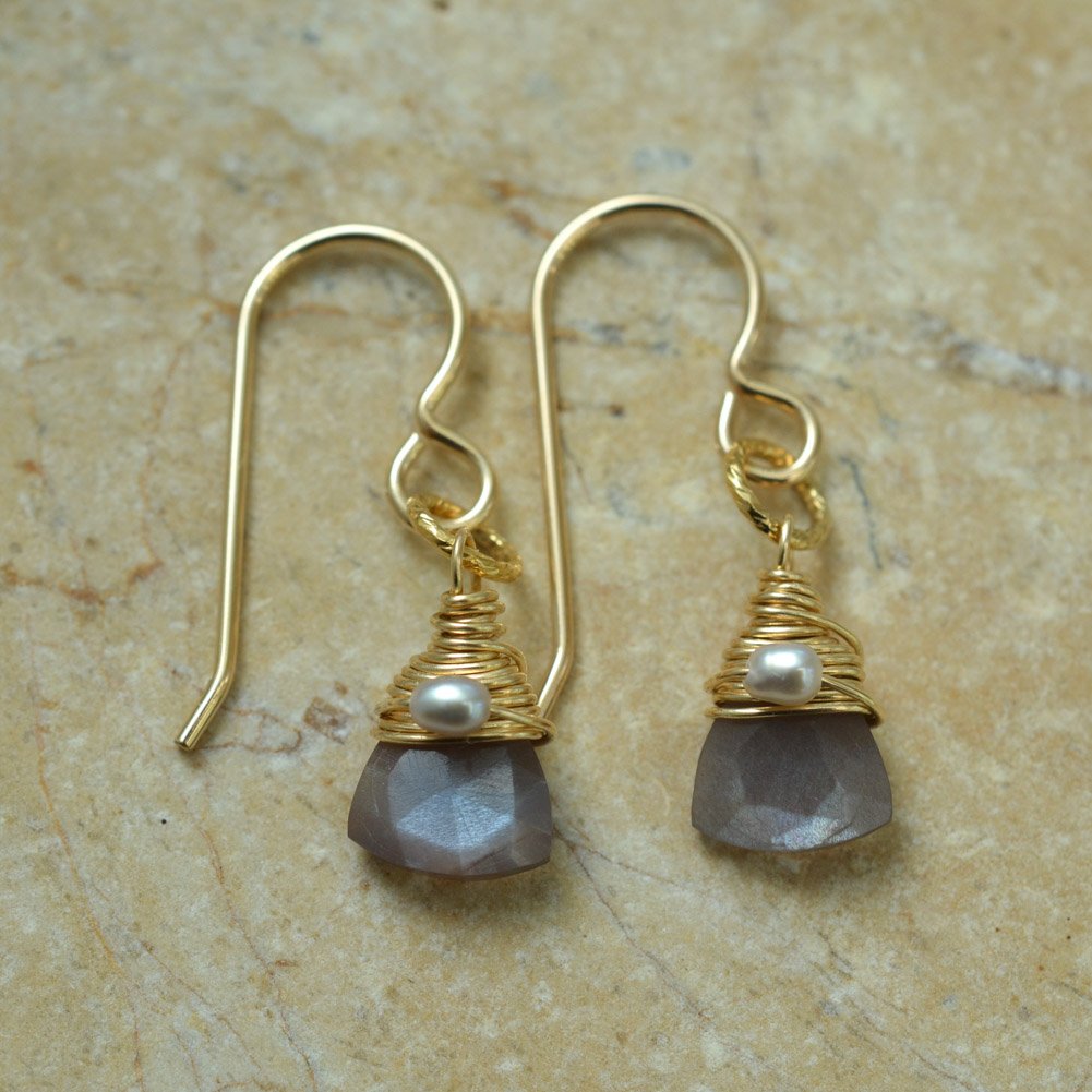 Image of Moku Brown Moonstone Earrings