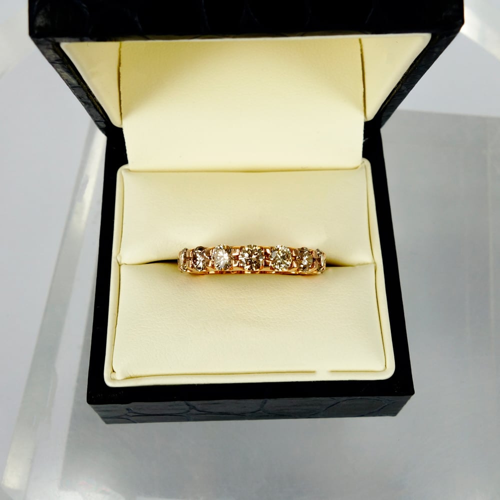 Image of 18ct Rose Gold Champagne Diamond Set Band