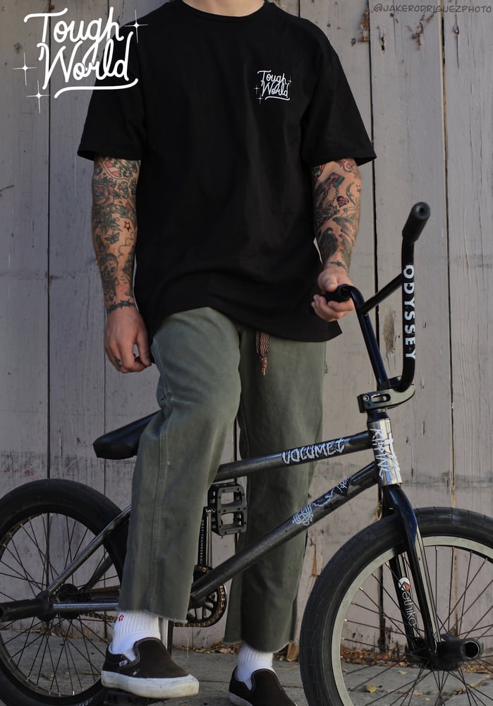Image of Tough World Snake & Skull Tee, Black