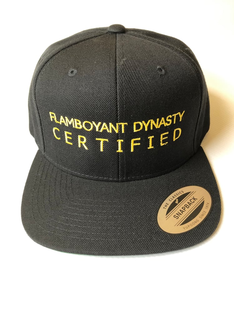 Image of FLAMBOYANT DYNASTY CERTIFIED Snap Back Blk/Gold (free shipping)