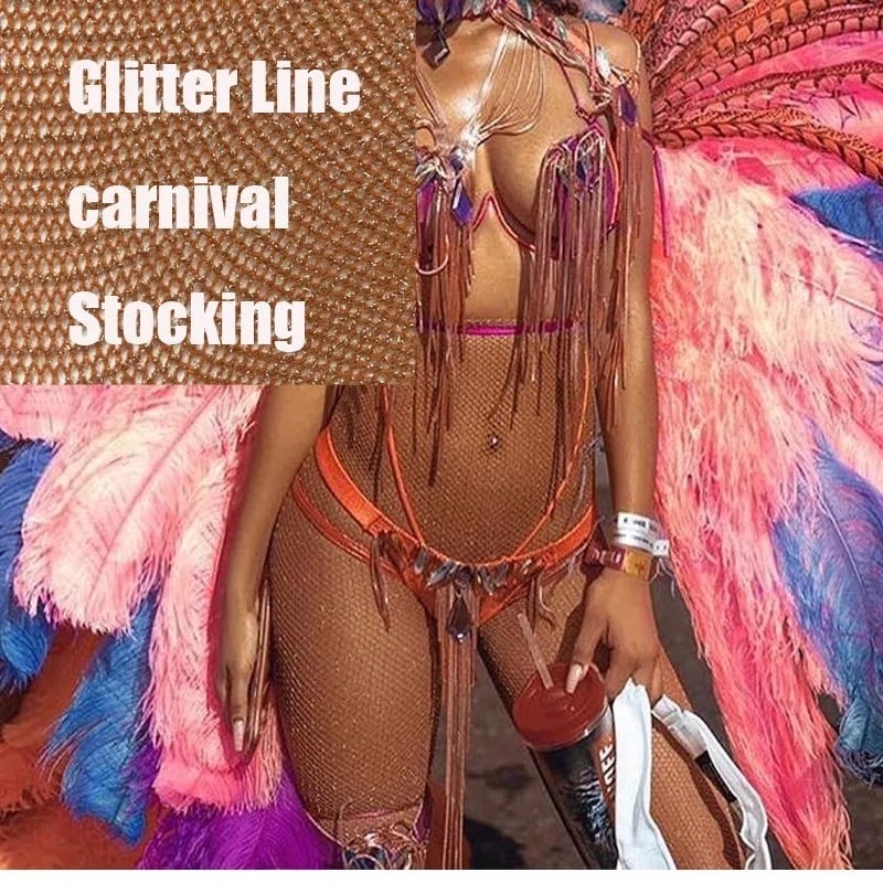 V-Cut Skintone Gold Glitter Fishnet Stockings | VCut Carnival Tights for  Black and Brown Skin Women