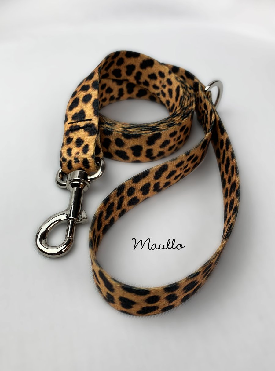 Image of Leopard Print Pet / Dog Leash for Medium to Large Size Animal - 4 Lengths (Short to Extra Long)